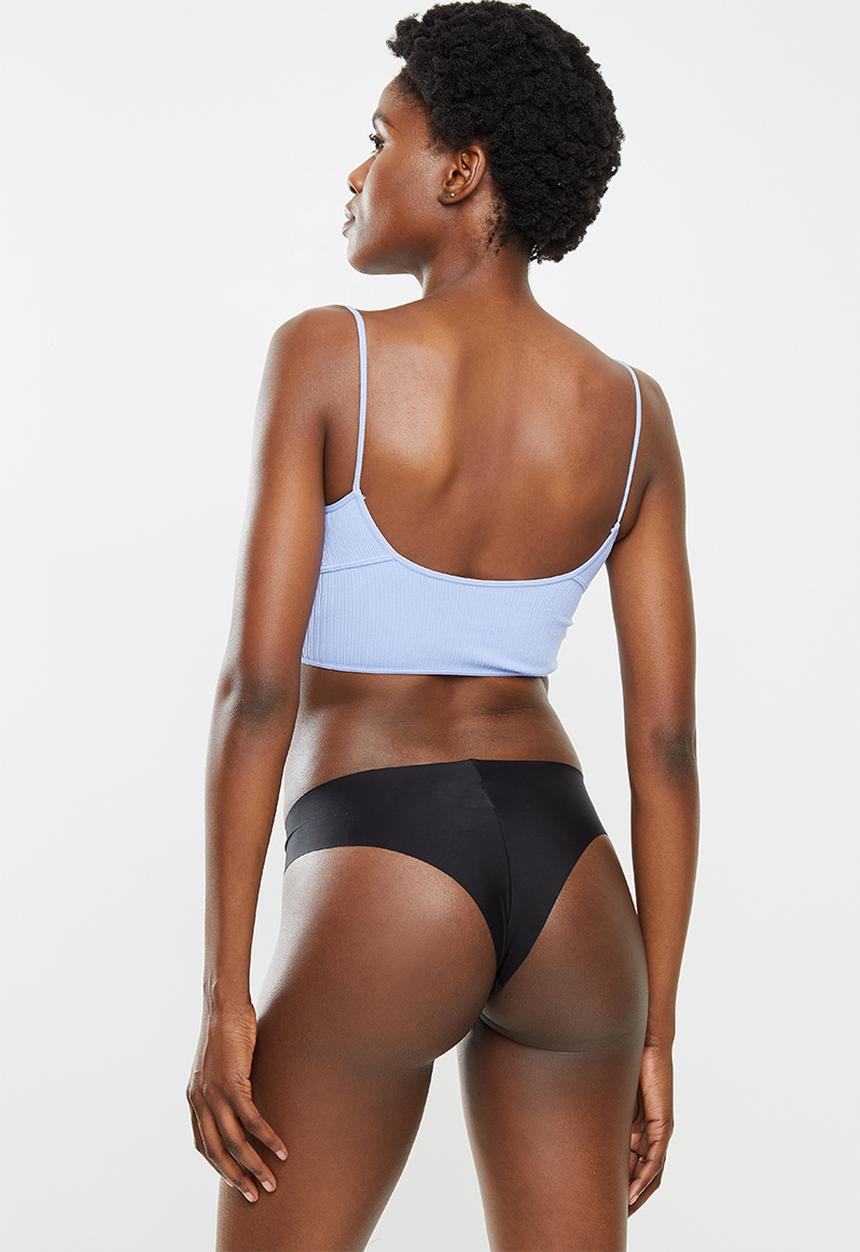 Cotton On - The invisible high cut brasiliano brief 3 pack - black