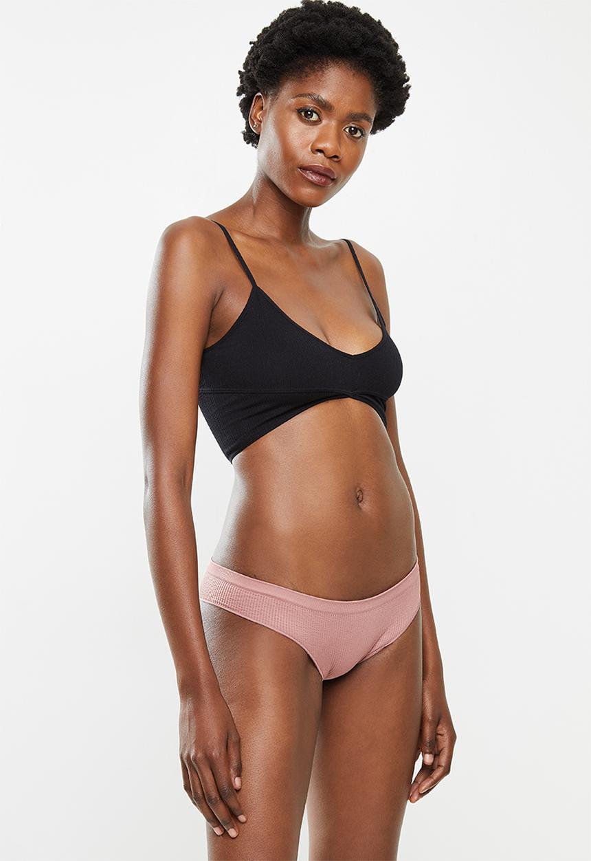 Cotton On - Seamfree rib brasiliano brief - dusty rose