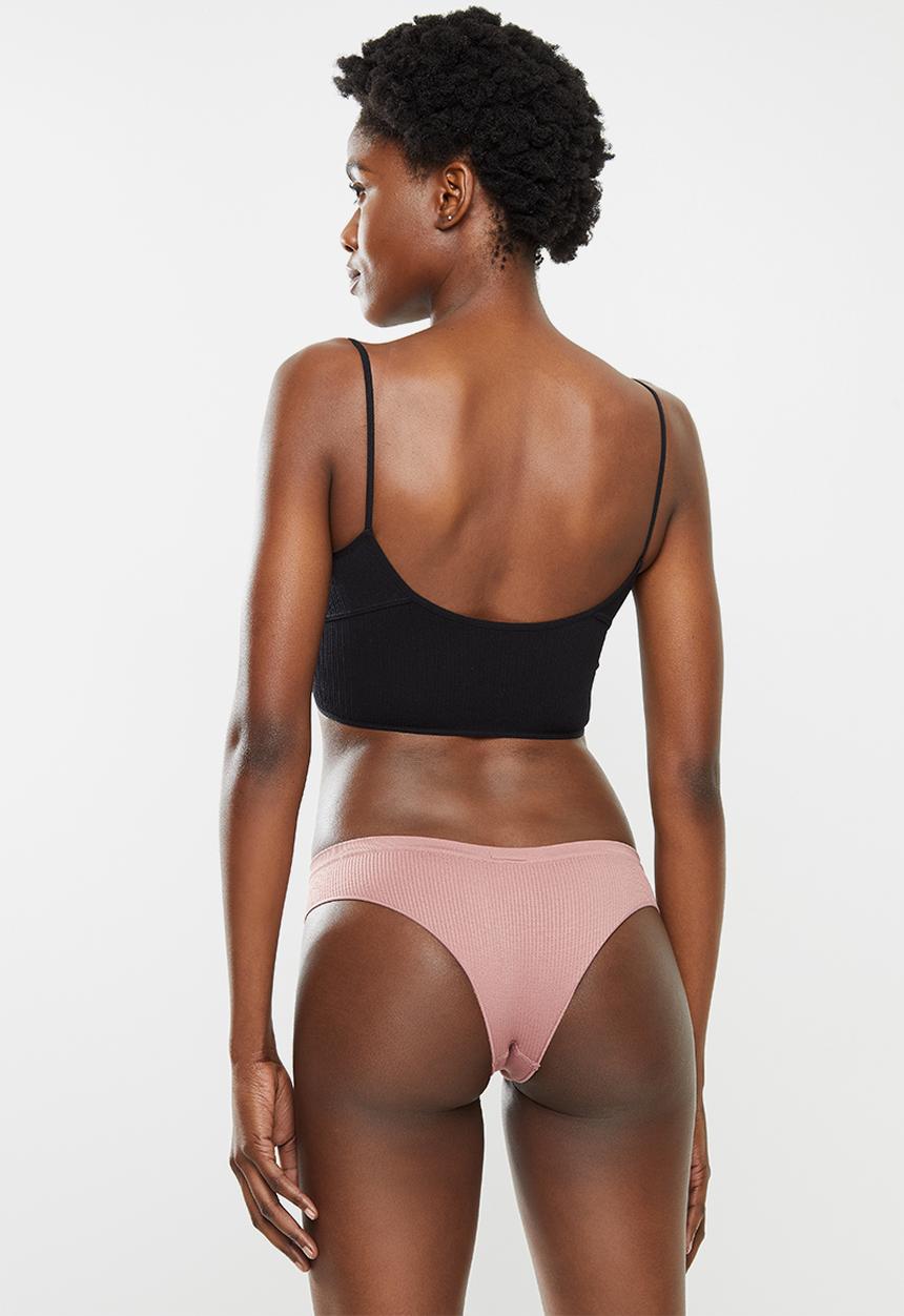 Cotton On - Seamfree rib brasiliano brief - dusty rose