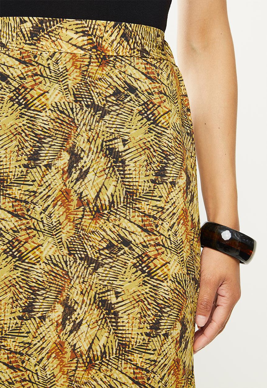 edit - Slit front tiered midi skirt - multi 
