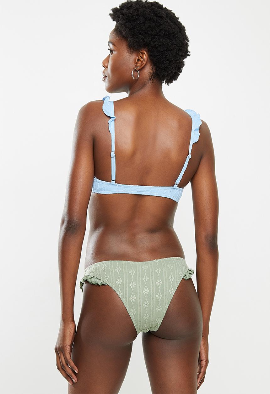 Cotton On - Refined high side brazilian bikini bottom - khaki broiderie