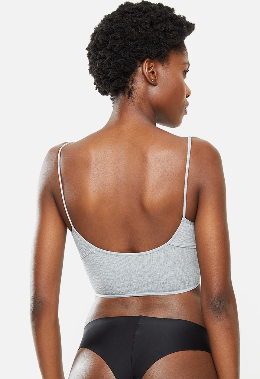 Cotton On - Seamfree rib ballet bralette - lite grey marle/cornflower lilac
