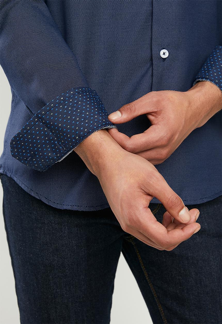 Ben Sherman - Navy dot long sleeve shirt - navy