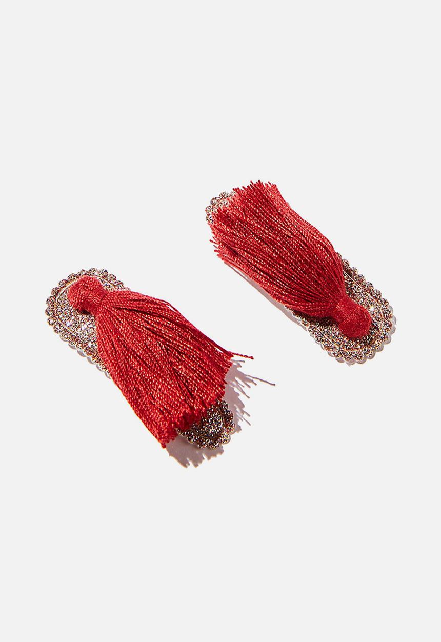 Cotton On - Hair clip- glitter tassel - red