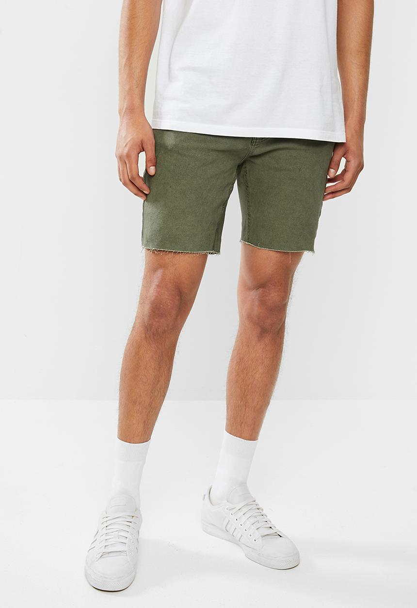 Factorie - Slim cut denim short - khaki