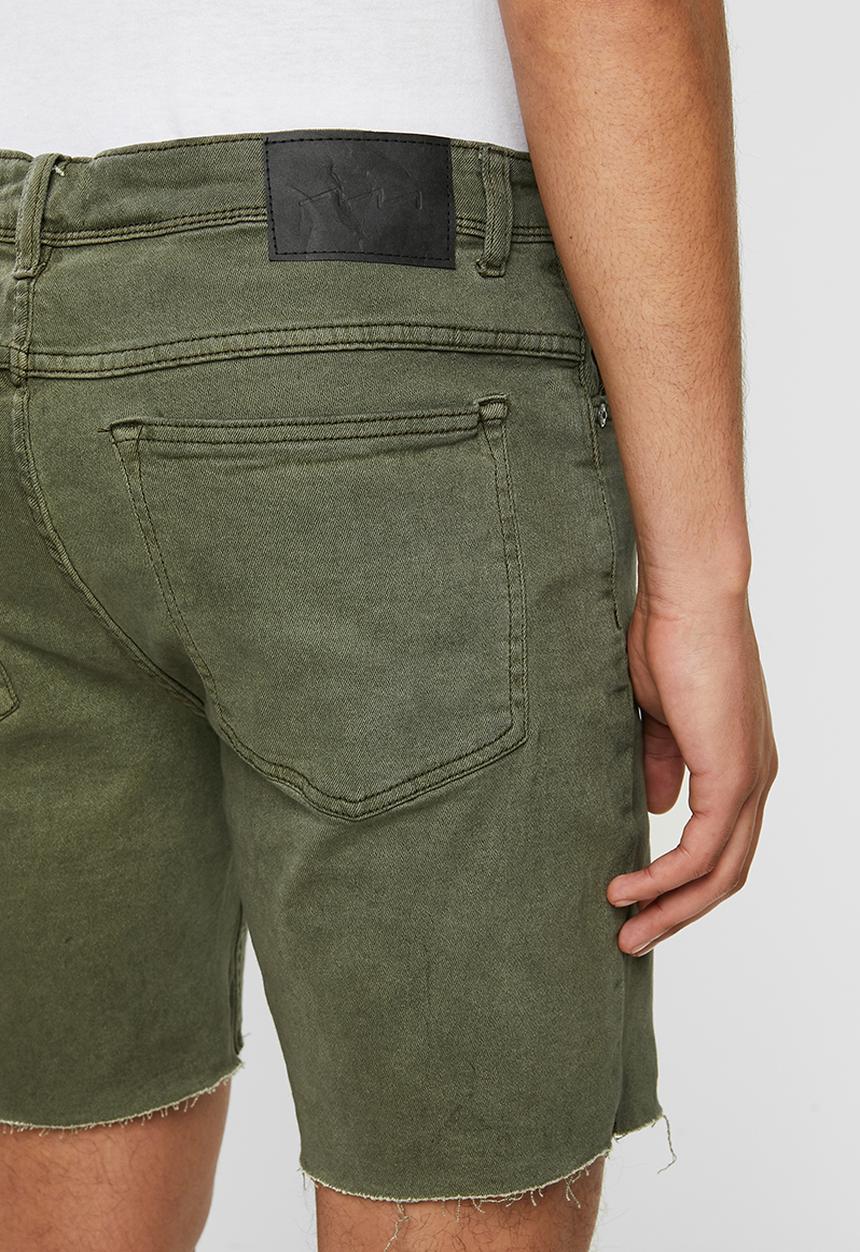 Factorie - Slim cut denim short - khaki