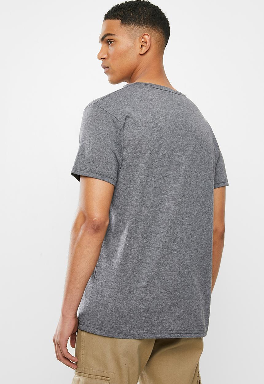 Fox - Clocked out tee - mid grey melange