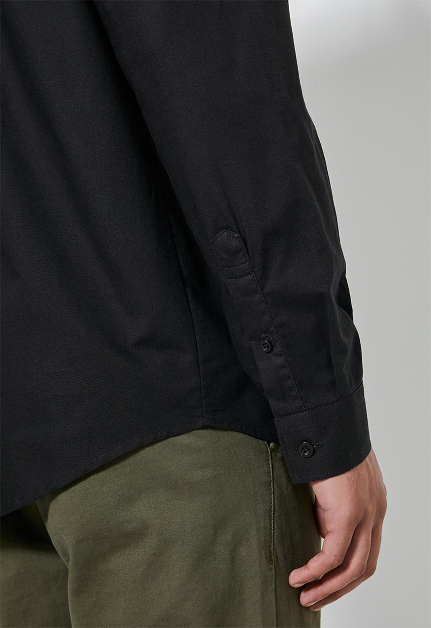 Superbalist - Regular fit mandarin long sleeve shirt - black