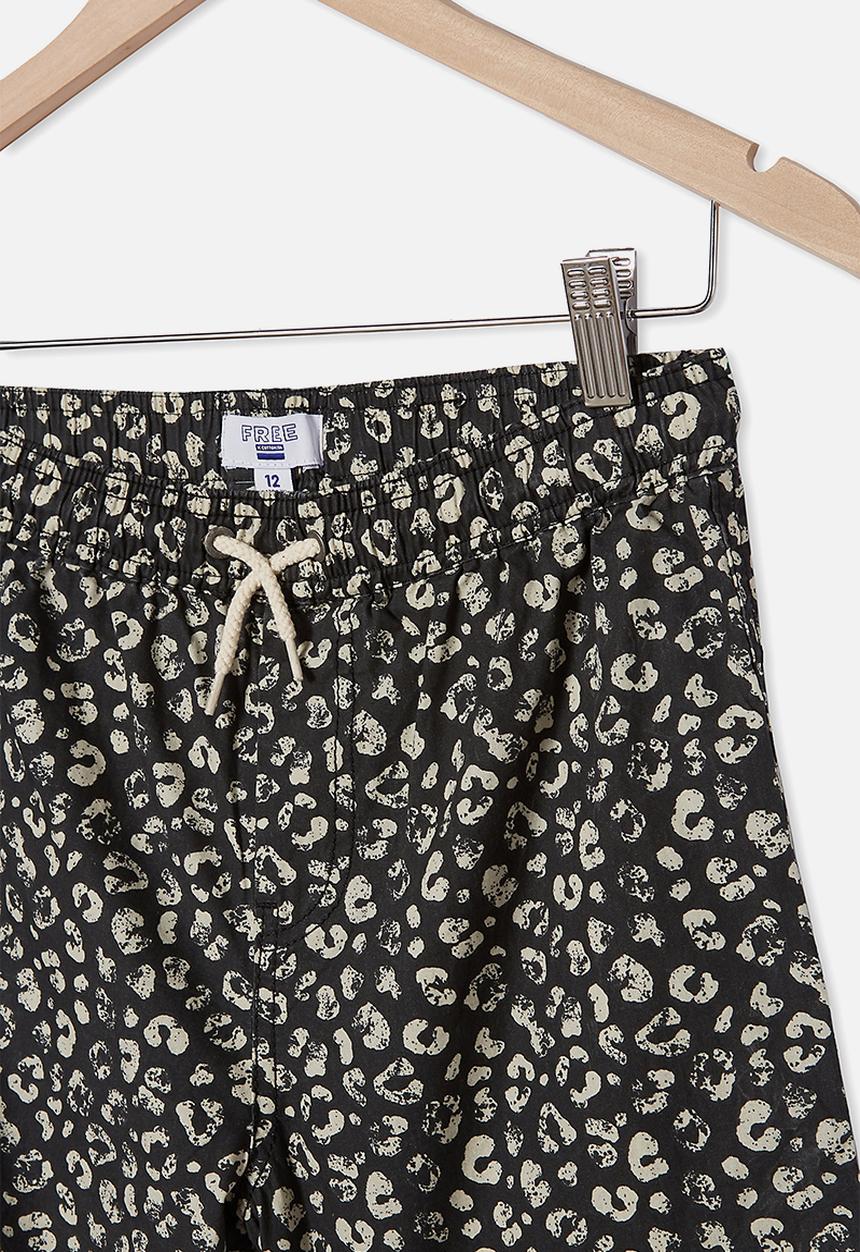 Free by Cotton On - Boys volly short - leopard print & phantom