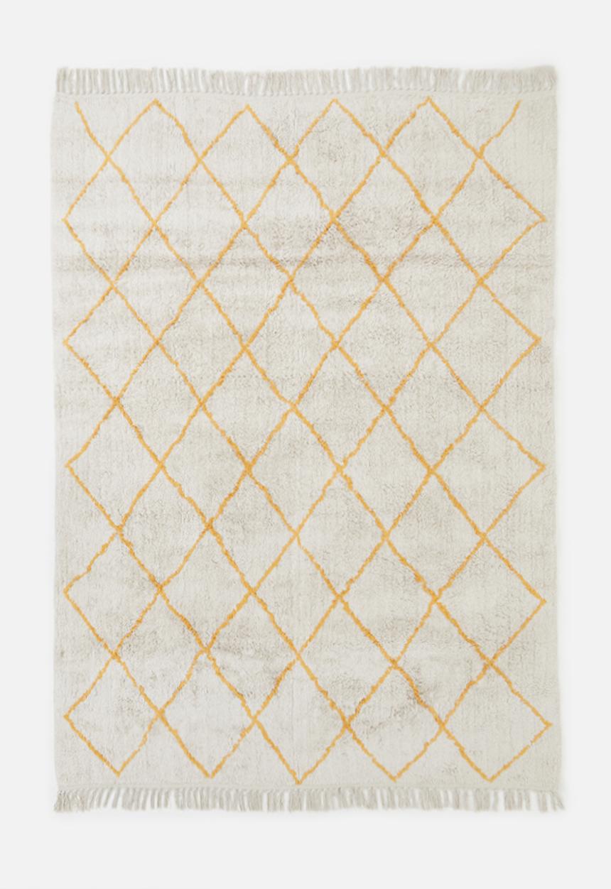 Sixth Floor - Diamond tufted rug - yellow & cream