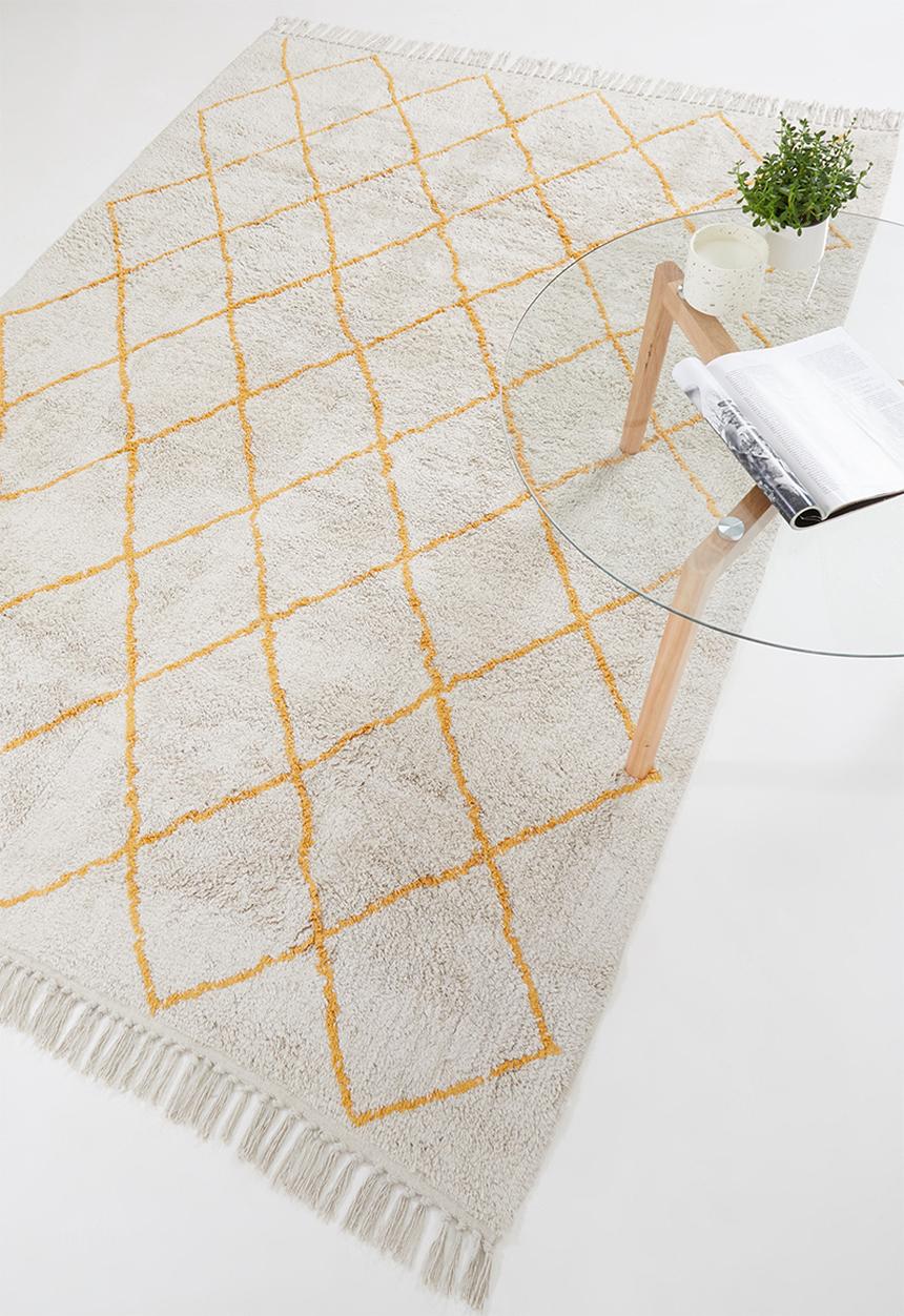 Sixth Floor - Diamond tufted rug - yellow & cream