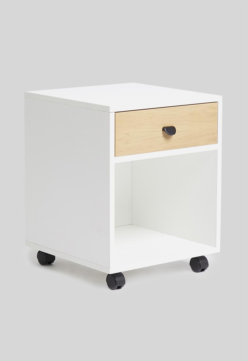 Sixth Floor - Cuba pedestal on wheels - white