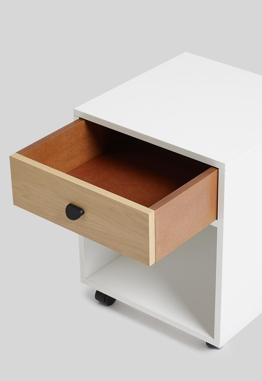 Sixth Floor - Cuba pedestal on wheels - white