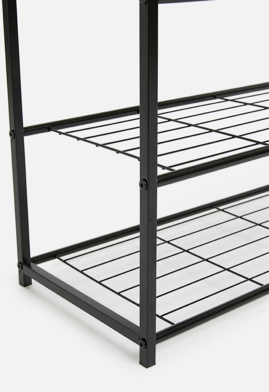 H&S -  Layered shoe rack - black & natural
