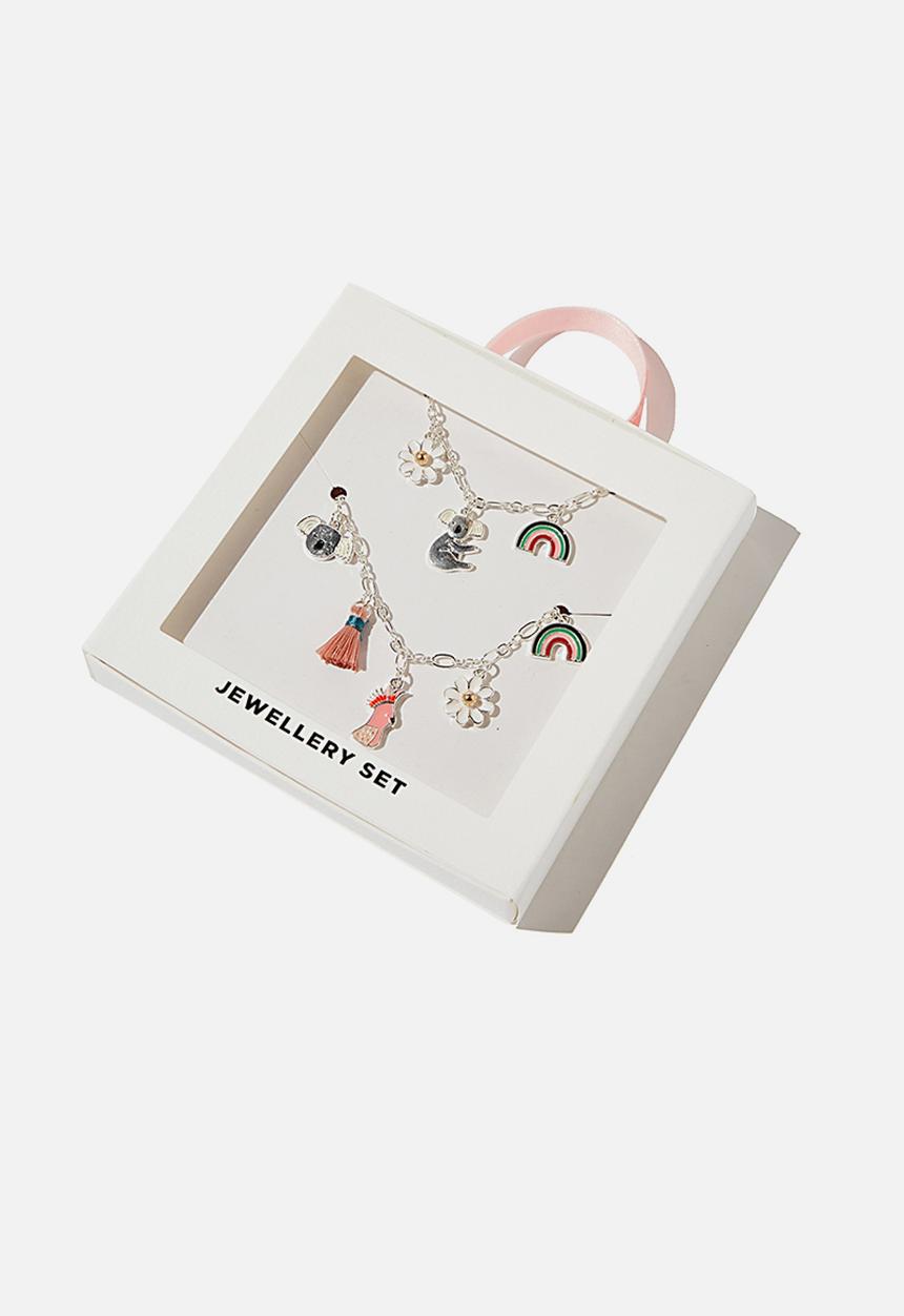 Cotton On - Charm bracelet & necklace set - silver 