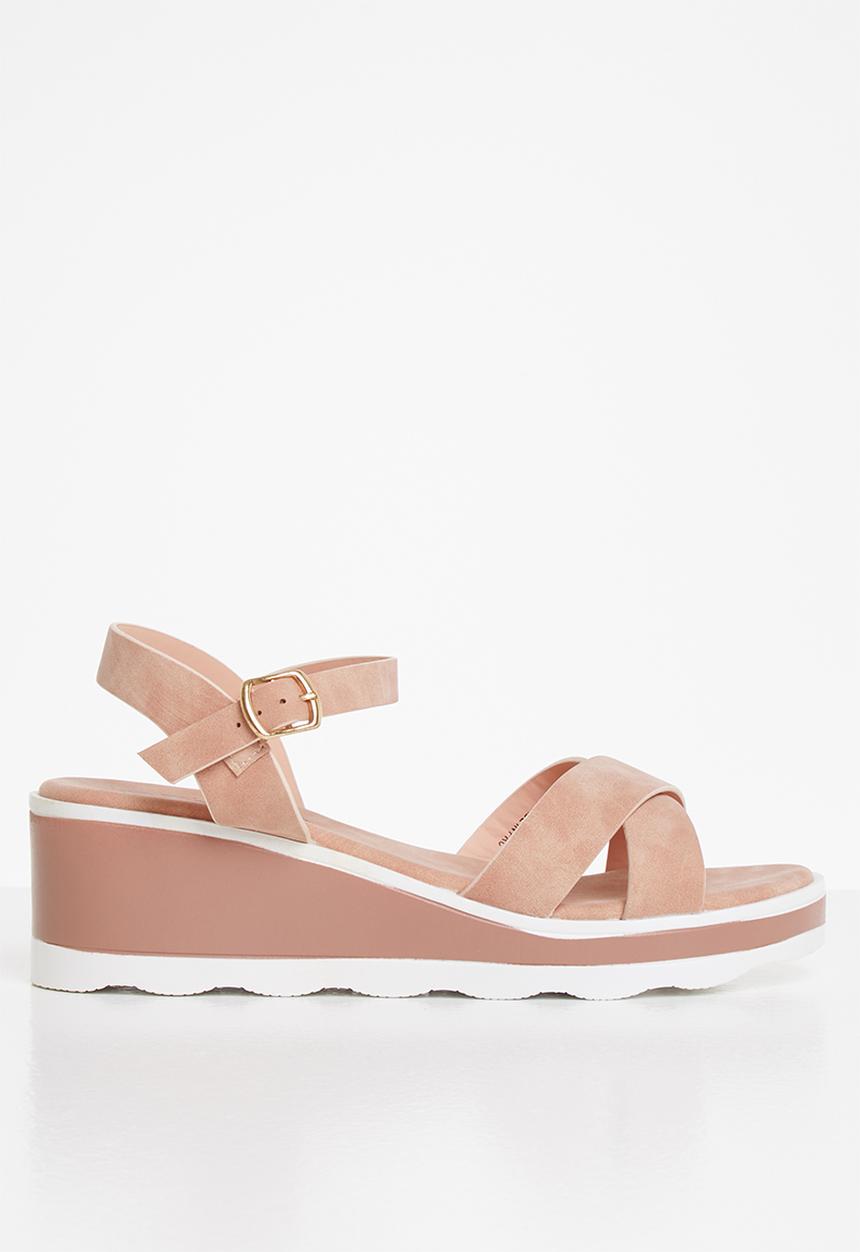 Jada - Criss-cross wedge - dusty pink