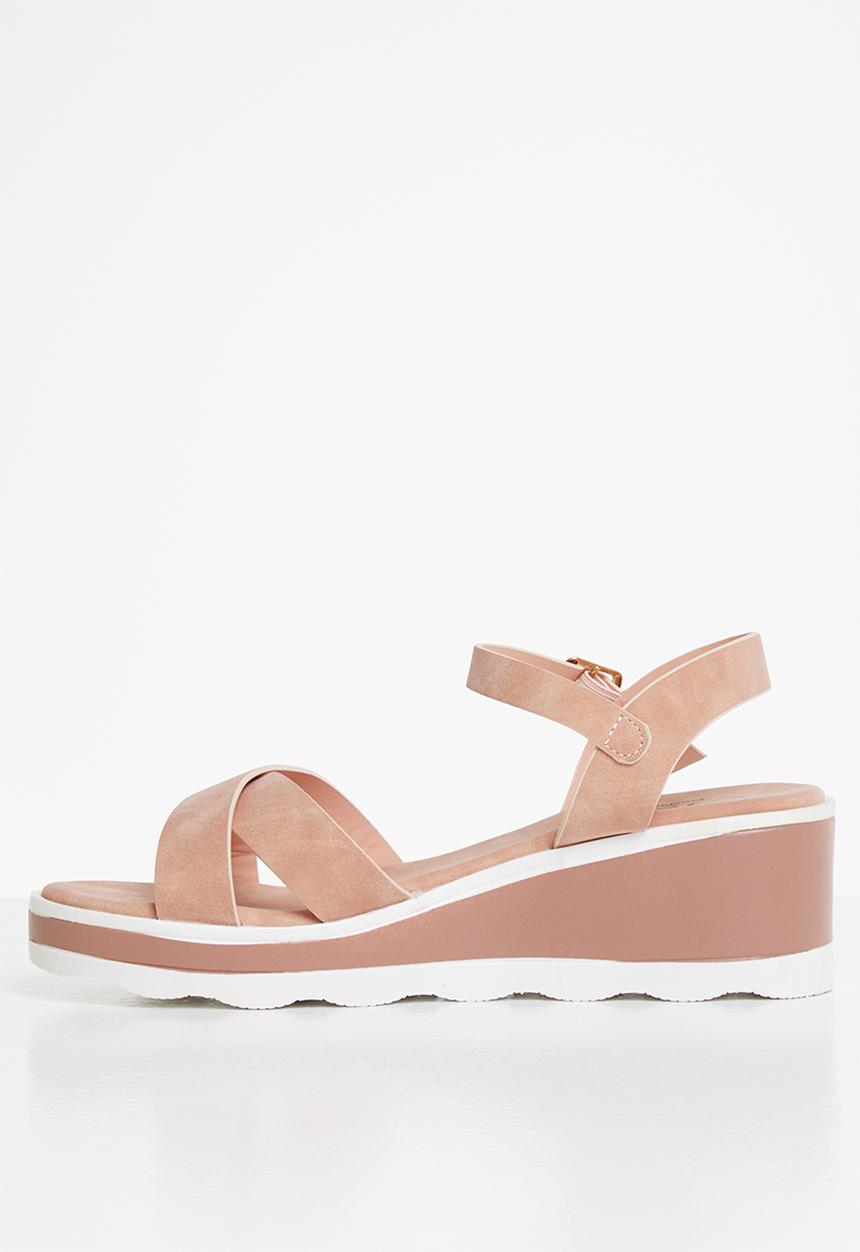 Jada - Criss-cross wedge - dusty pink