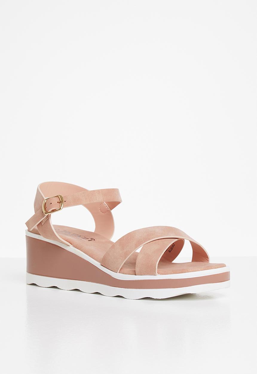 Jada - Criss-cross wedge - dusty pink