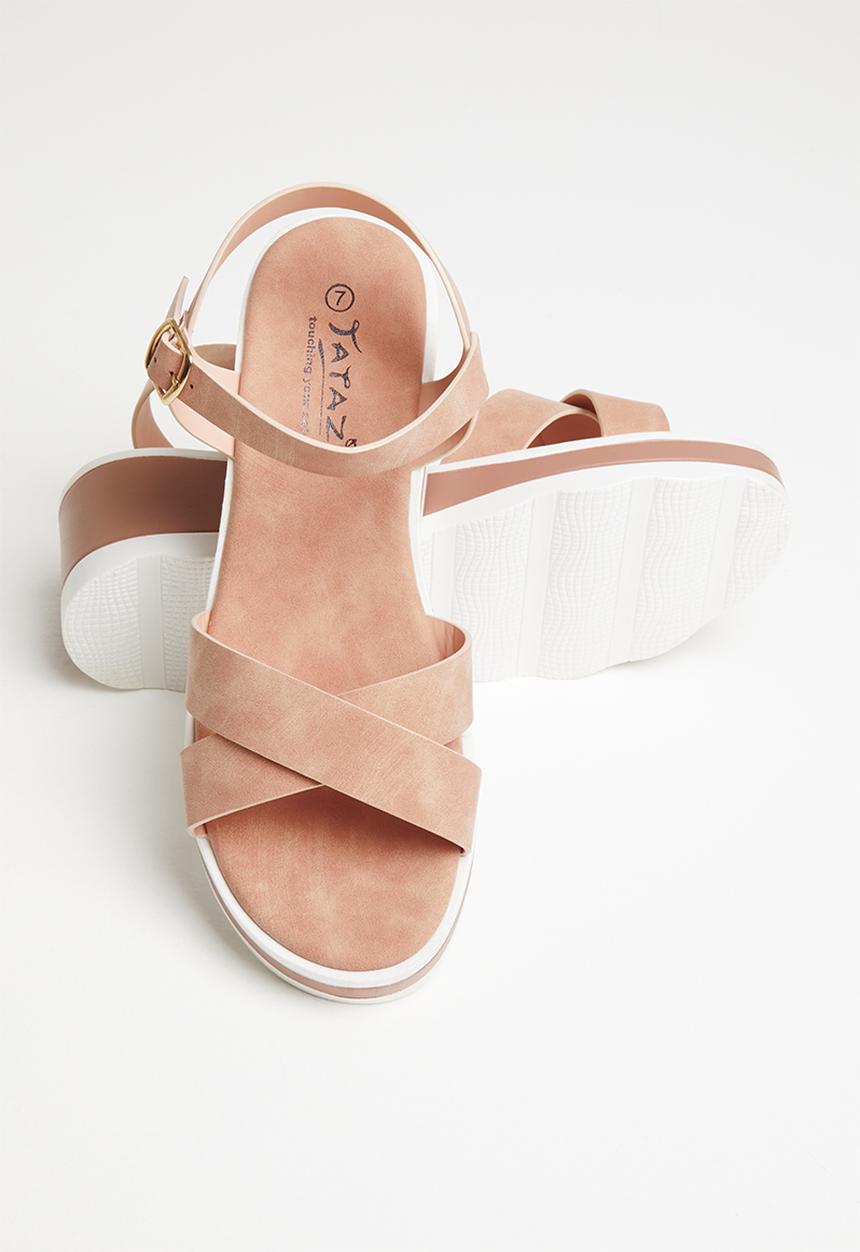 Jada - Criss-cross wedge - dusty pink