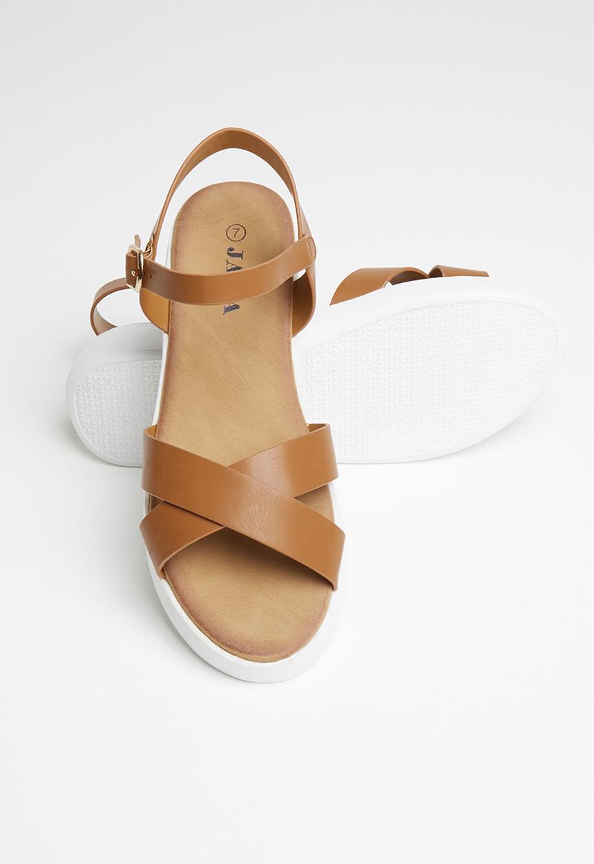 Jada - Flatform sandal / tan
