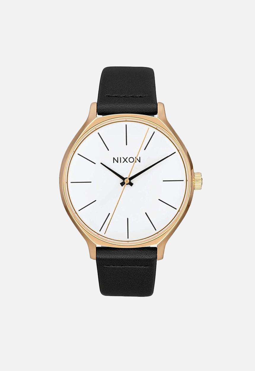 Nixon - Clique leather - gold / bar