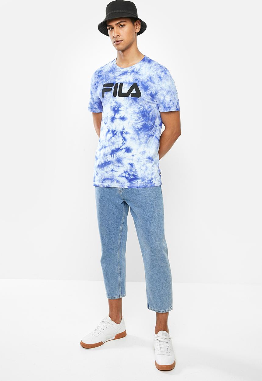 FILA - Logan oversized T-shirt - blue & white 
