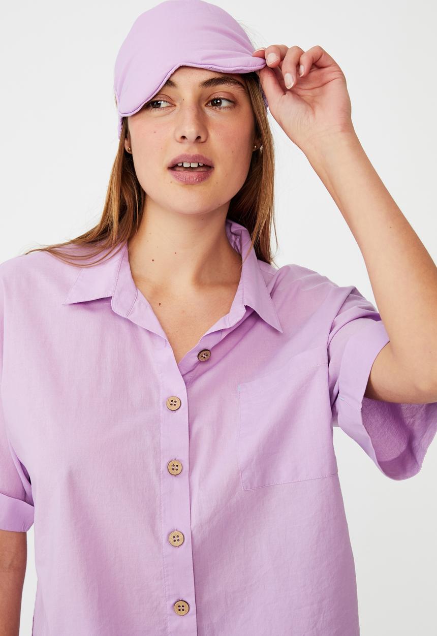 Cotton On - Washed woven sleep set - washed sheer lilac