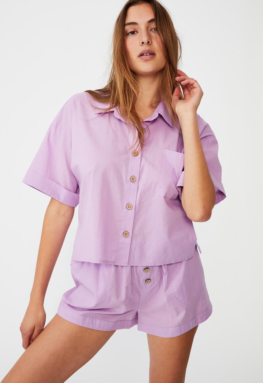 Cotton On - Washed woven sleep set - washed sheer lilac