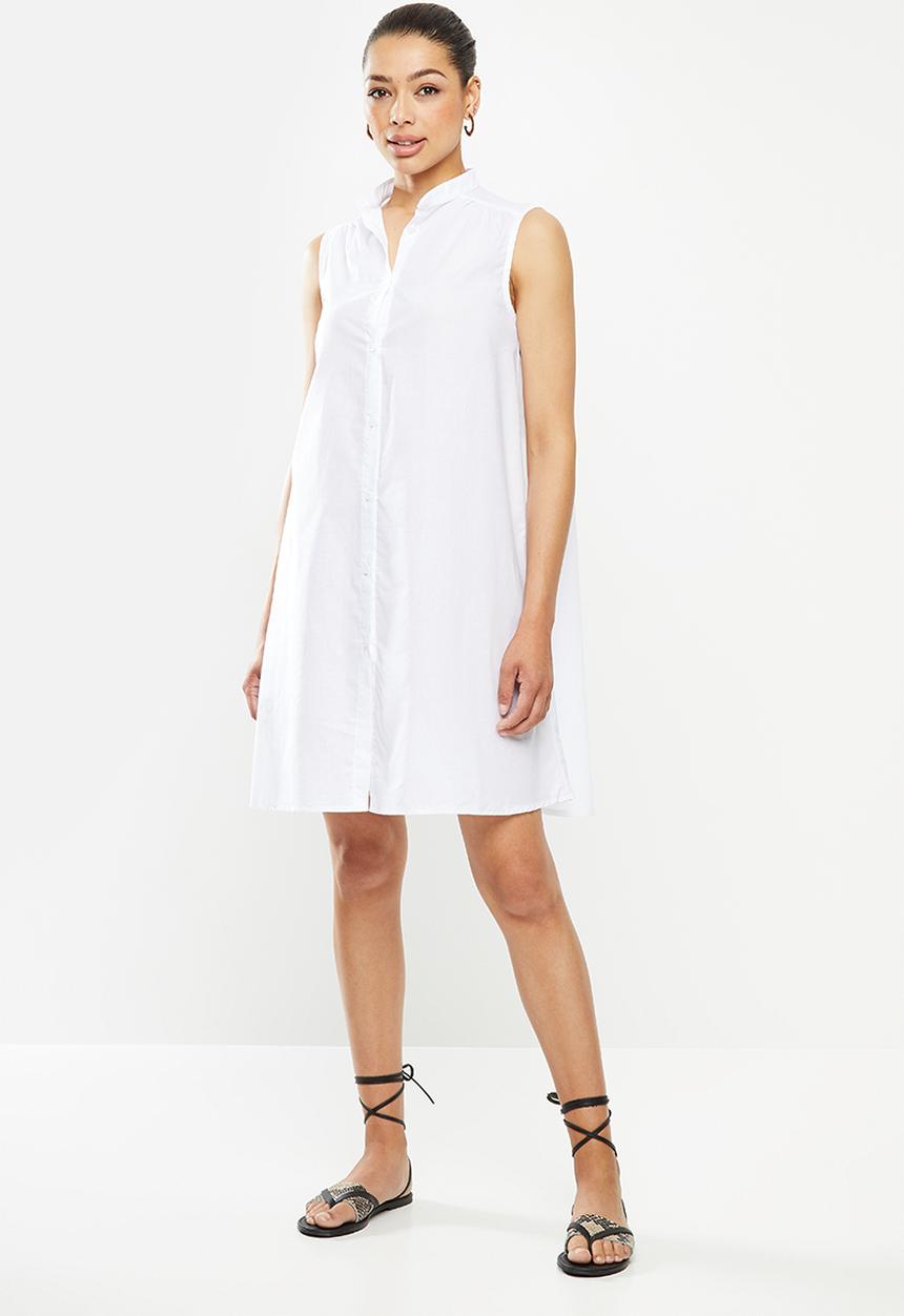 edit - Cotton voile longline shirt - white