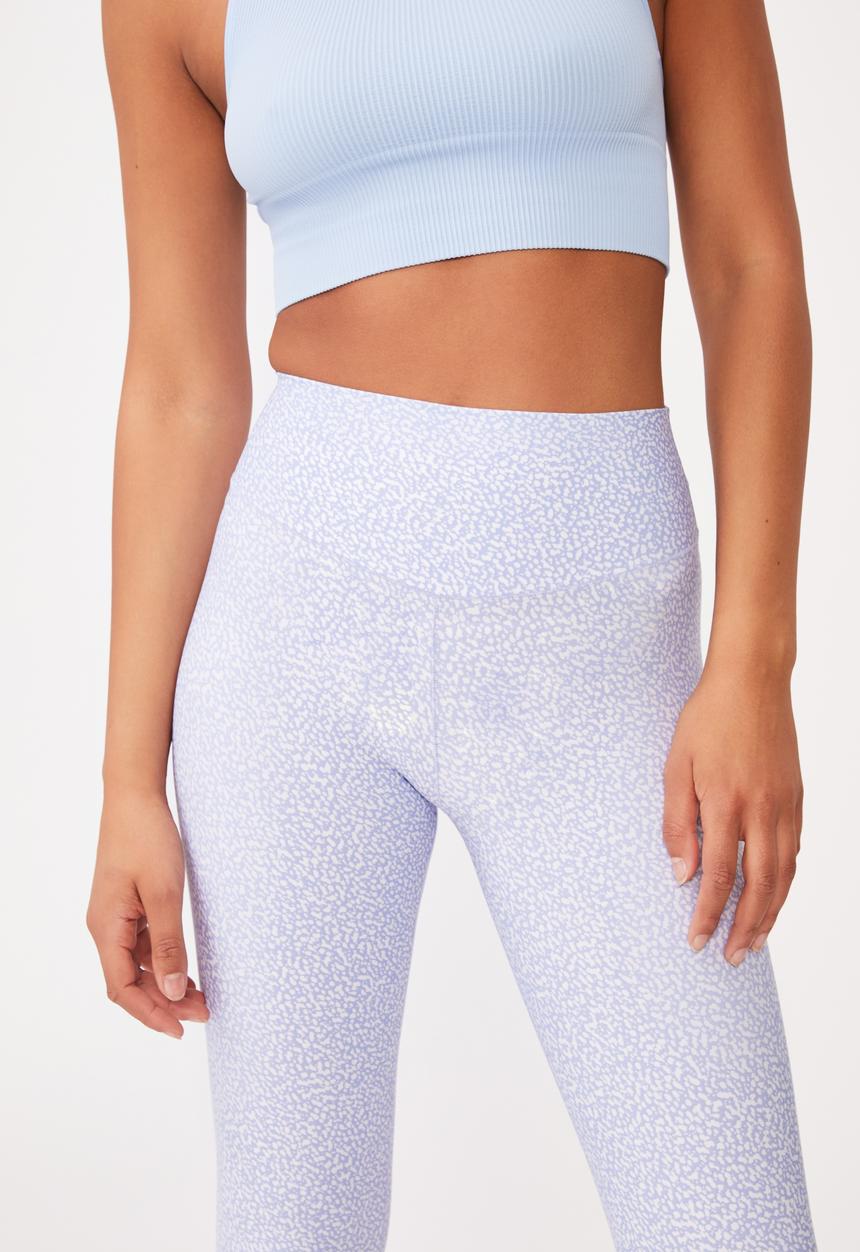 Cotton On - Strike a pose yoga 7/8 tight - splatter texture cornflower lilac