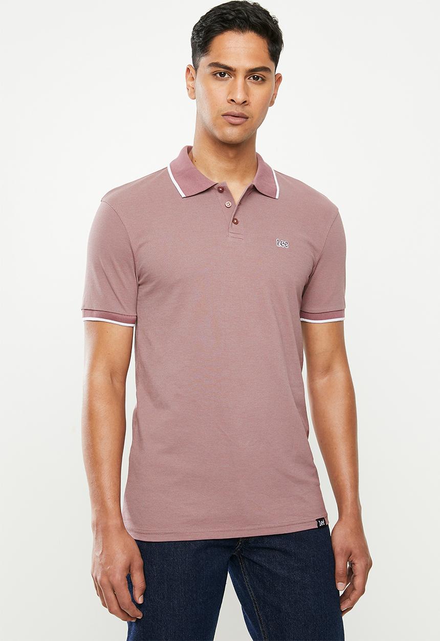Lee  - Lee icon polo heather -  rose grey & white