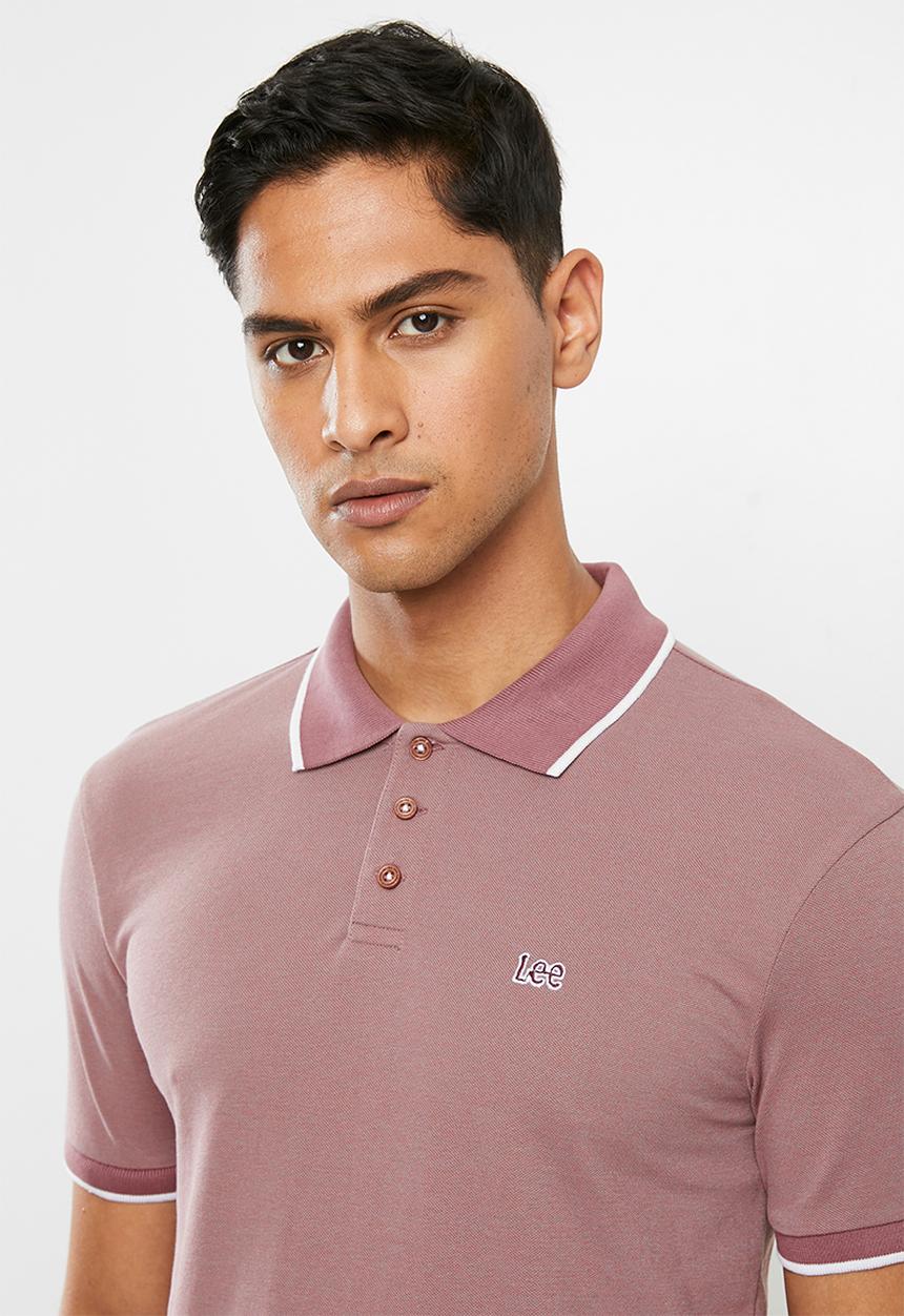 Lee  - Lee icon polo heather -  rose grey & white