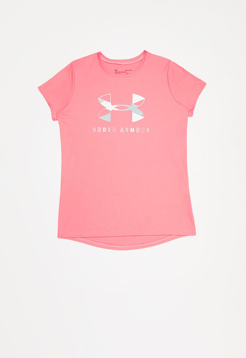 Under Armour - Tech graphic big logo short sleeve T-shirt - pink 
