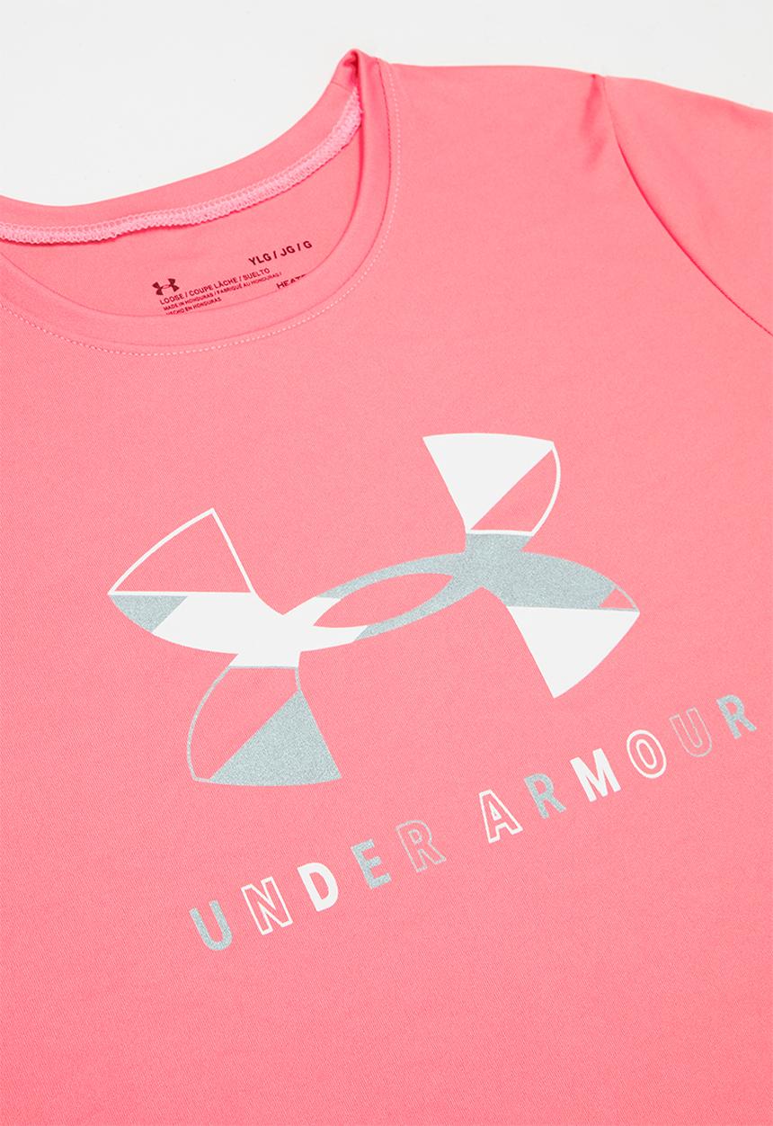 Under Armour - Tech graphic big logo short sleeve T-shirt - pink 