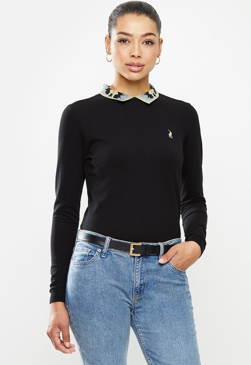 POLO - Clc cammy short sleeve print collar golfer - black 