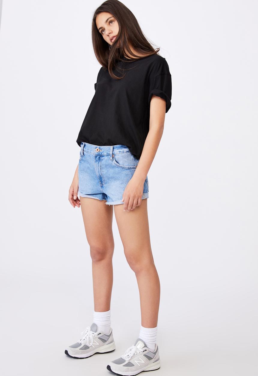 Factorie - Low rise denim short - vibrant blue