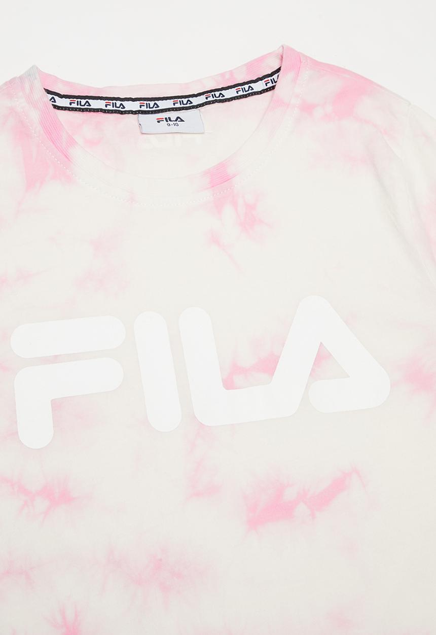 FILA - Mono deckle tie dye tee - pink & white 