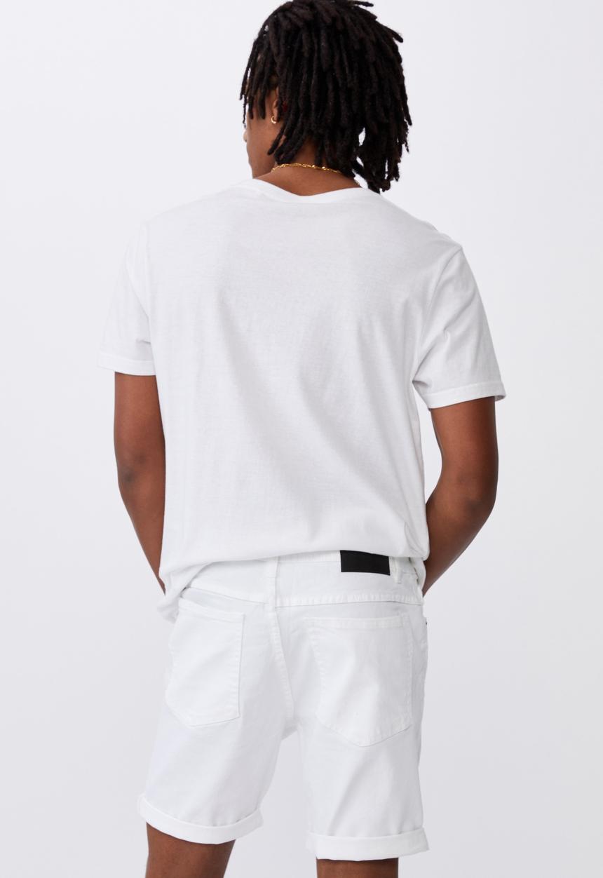Factorie - Slim cut denim short - white