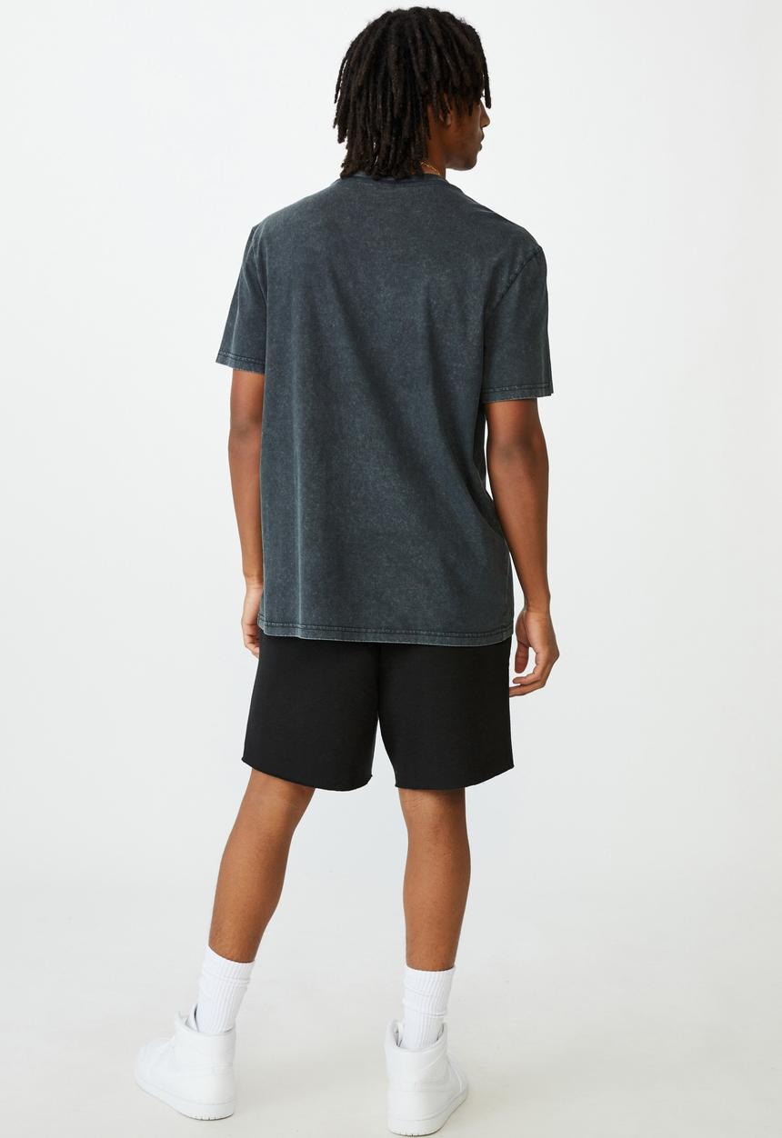 Factorie - Regular graphic t shirt - washed black