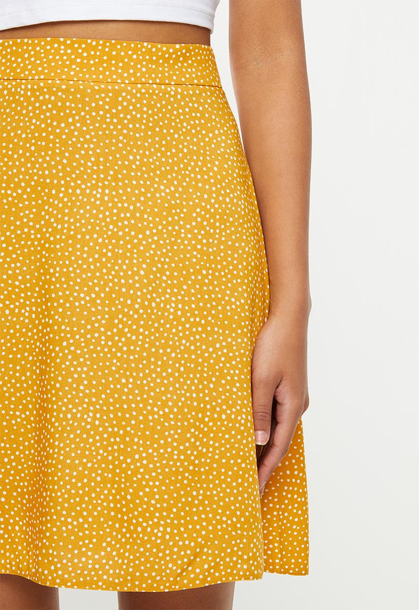 Blake - A-line mini skirt - yellow & white