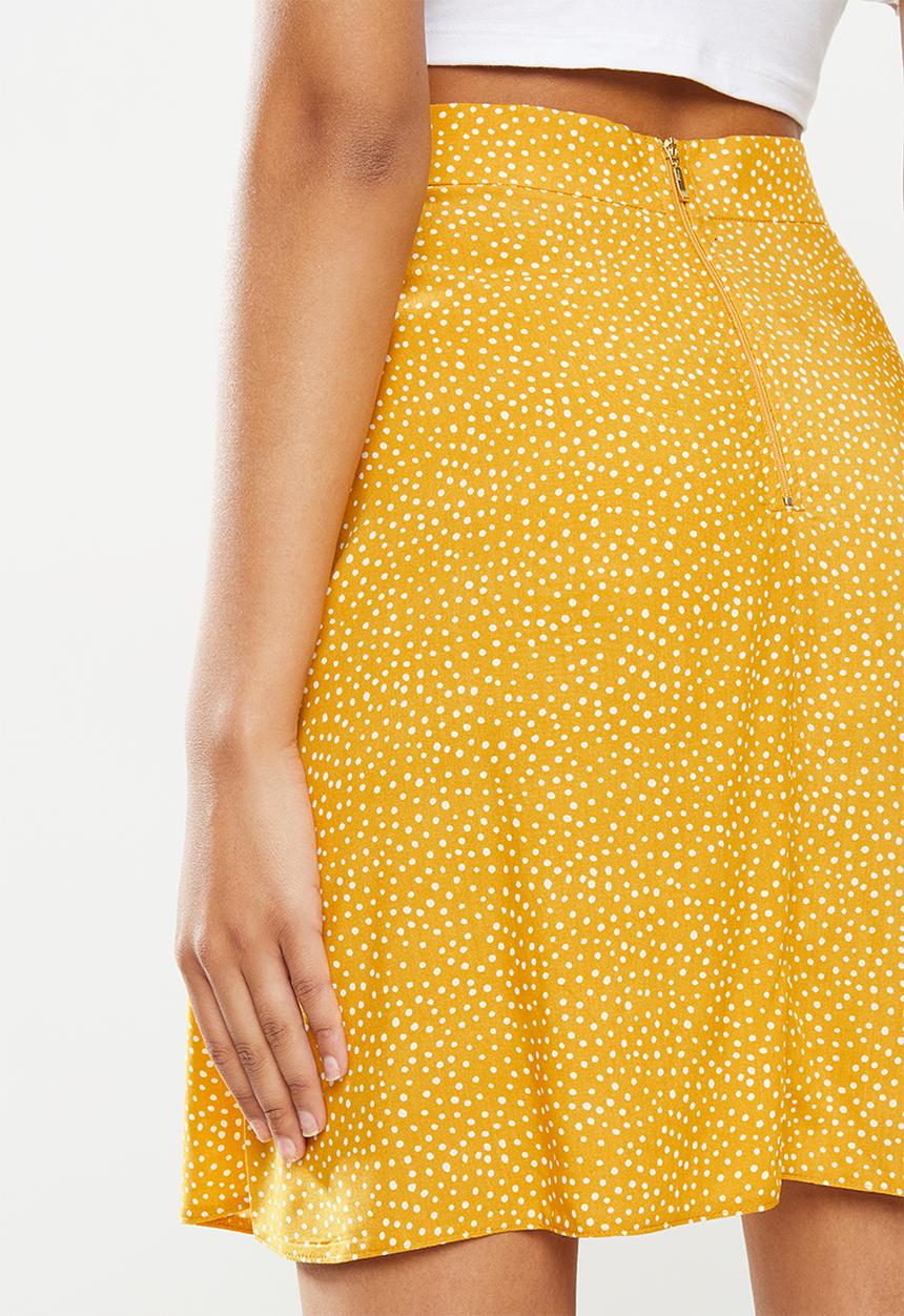Blake - A-line mini skirt - yellow & white