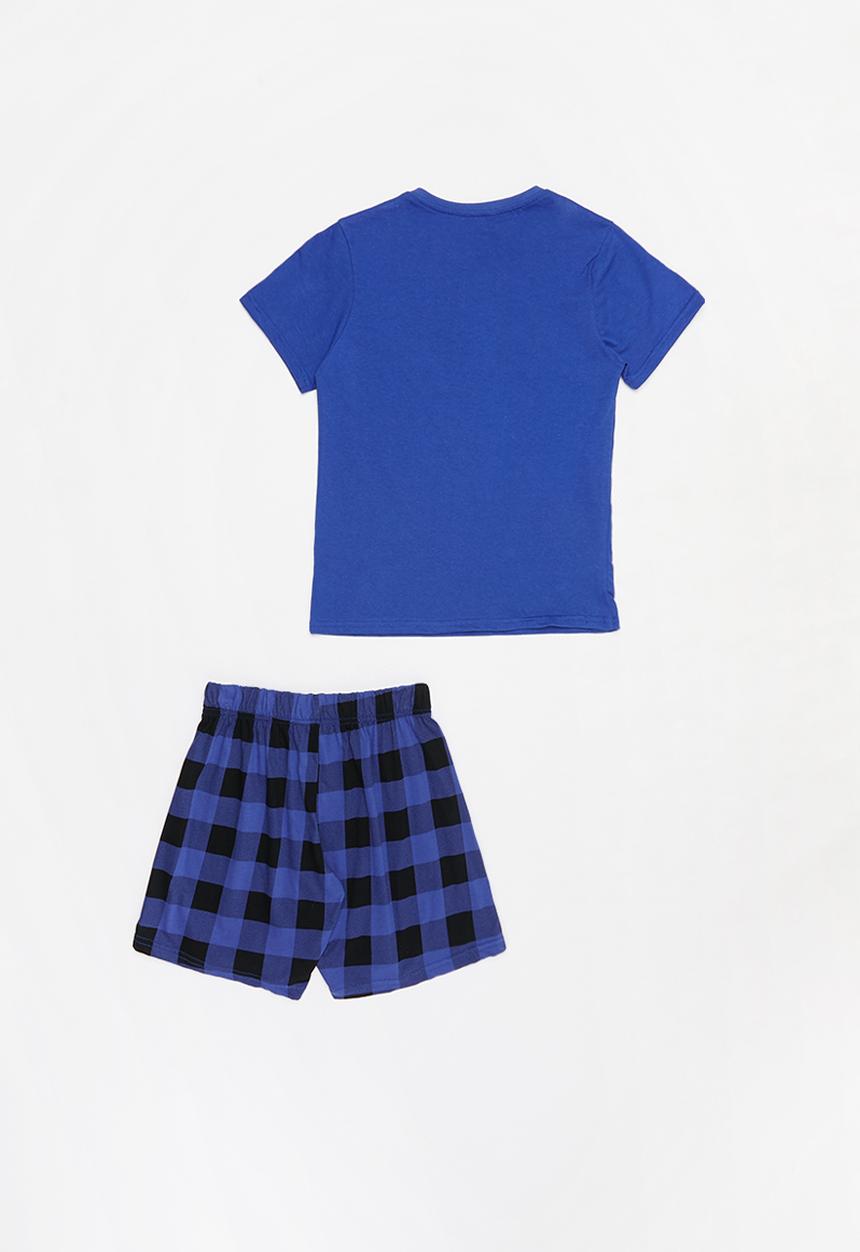 Rebel Republic - Boys printed tee & shorts pj set - blue