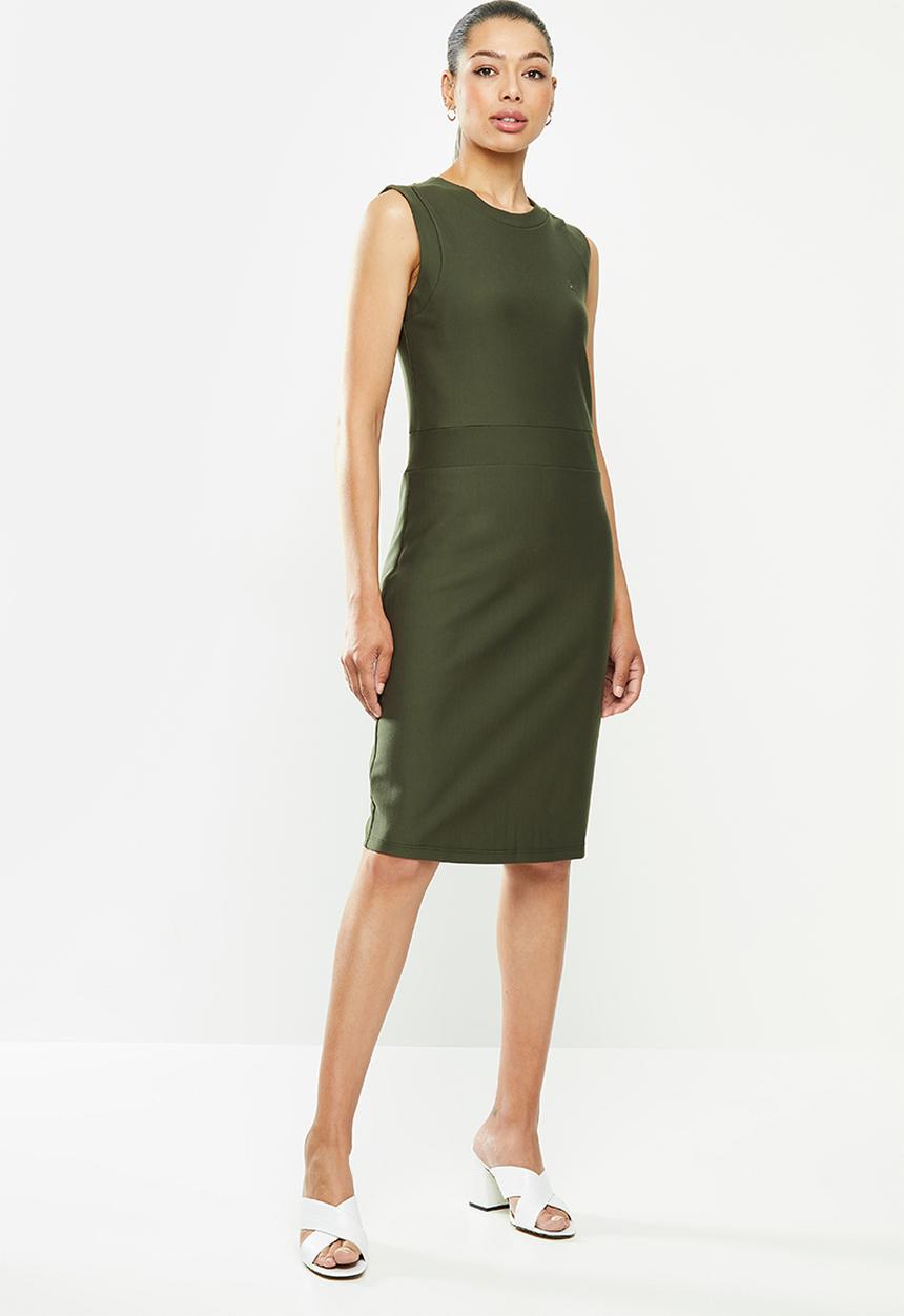 POLO - Excl sleeveless bodycon dress -fatigue