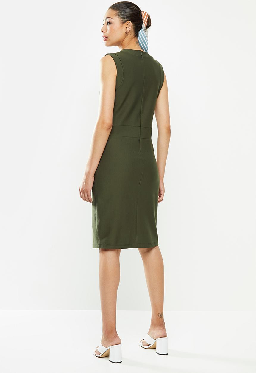 POLO - Excl sleeveless bodycon dress -fatigue