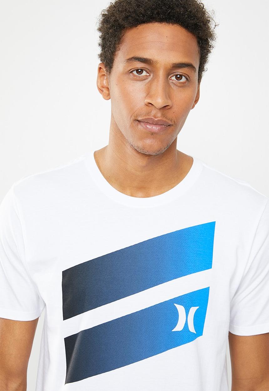 Hurley - Icon slash gradient tee - white & black