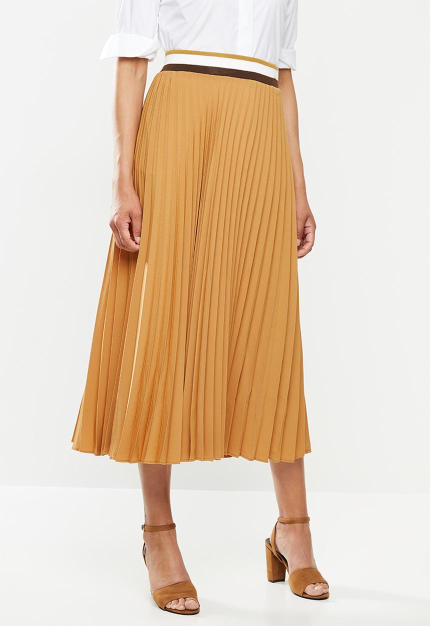 POLO - Carrie pleat skirt with rib - camel