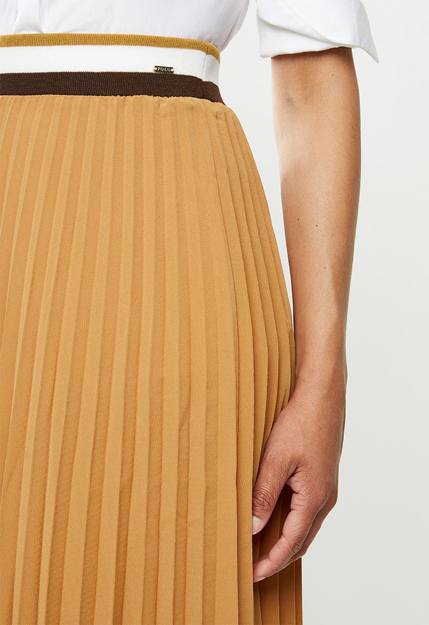 POLO - Carrie pleat skirt with rib - camel