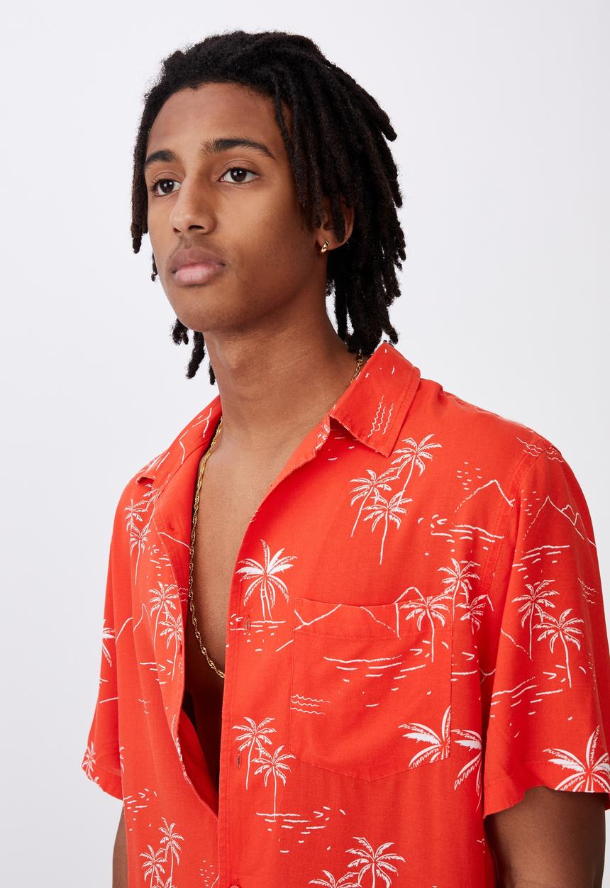 Factorie - Resort shirt - red hawaii