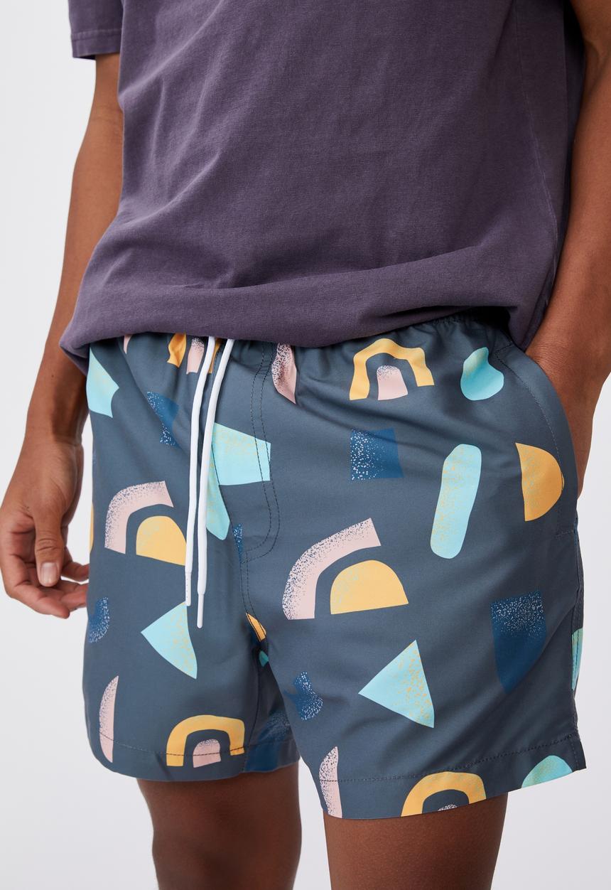 Factorie - Resort short - shapes charcoal