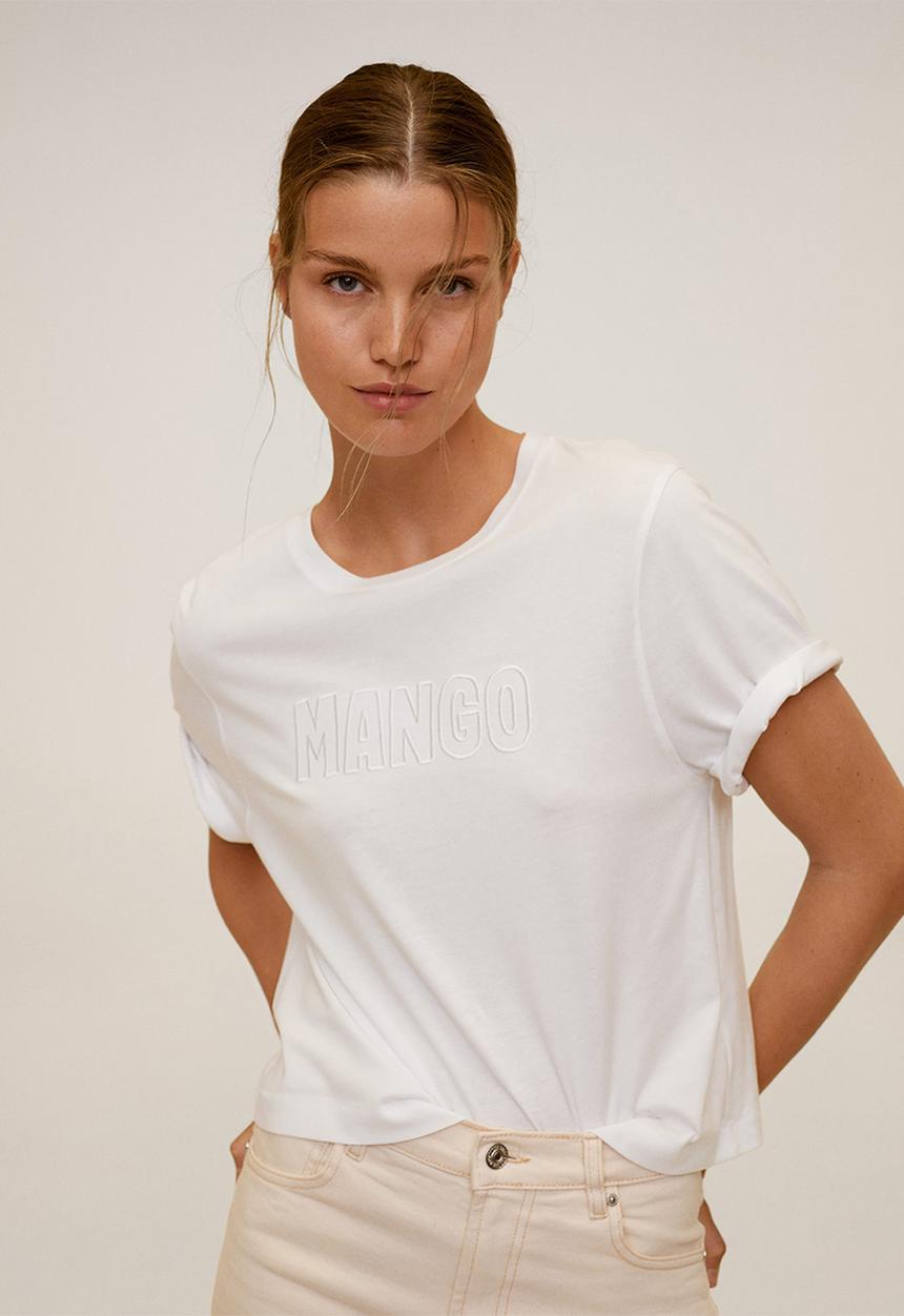 MANGO - T-shirt logo-h - white